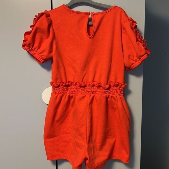 Habitual girl orange shorts flutter jumpsuit - Picture 2 of 3